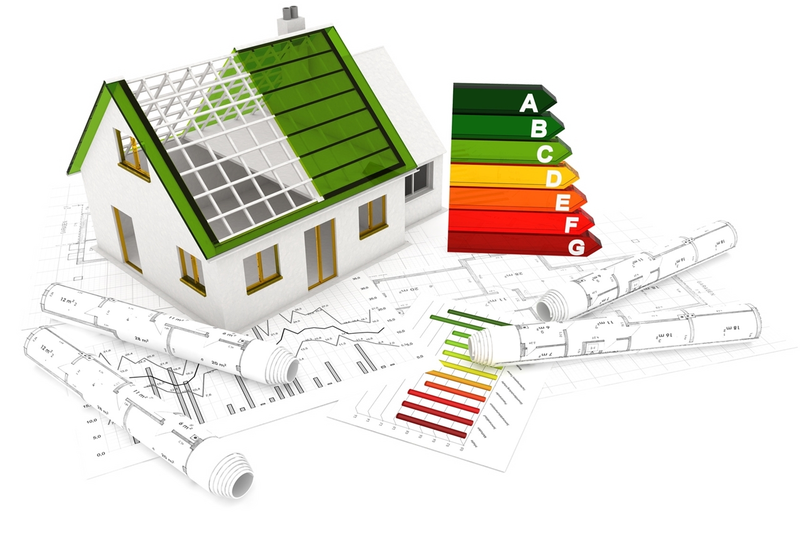 Crtež kuće s energetskim certifikatom
